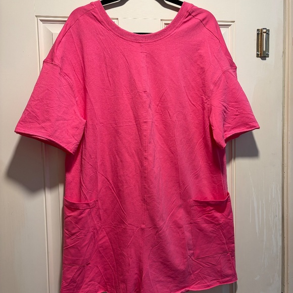 Amazon Hot Pink Oversized Tee Romper - Picture 2 of 3